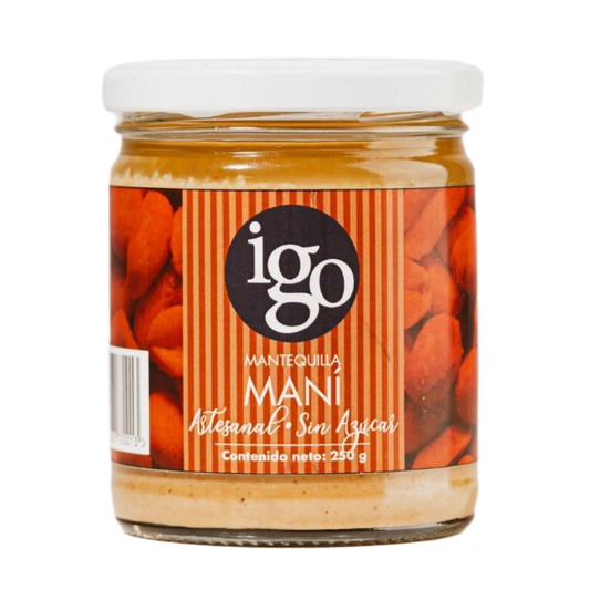 MANTEQUILLA DE MANÍ SIN AZÚCAR IGO 250g