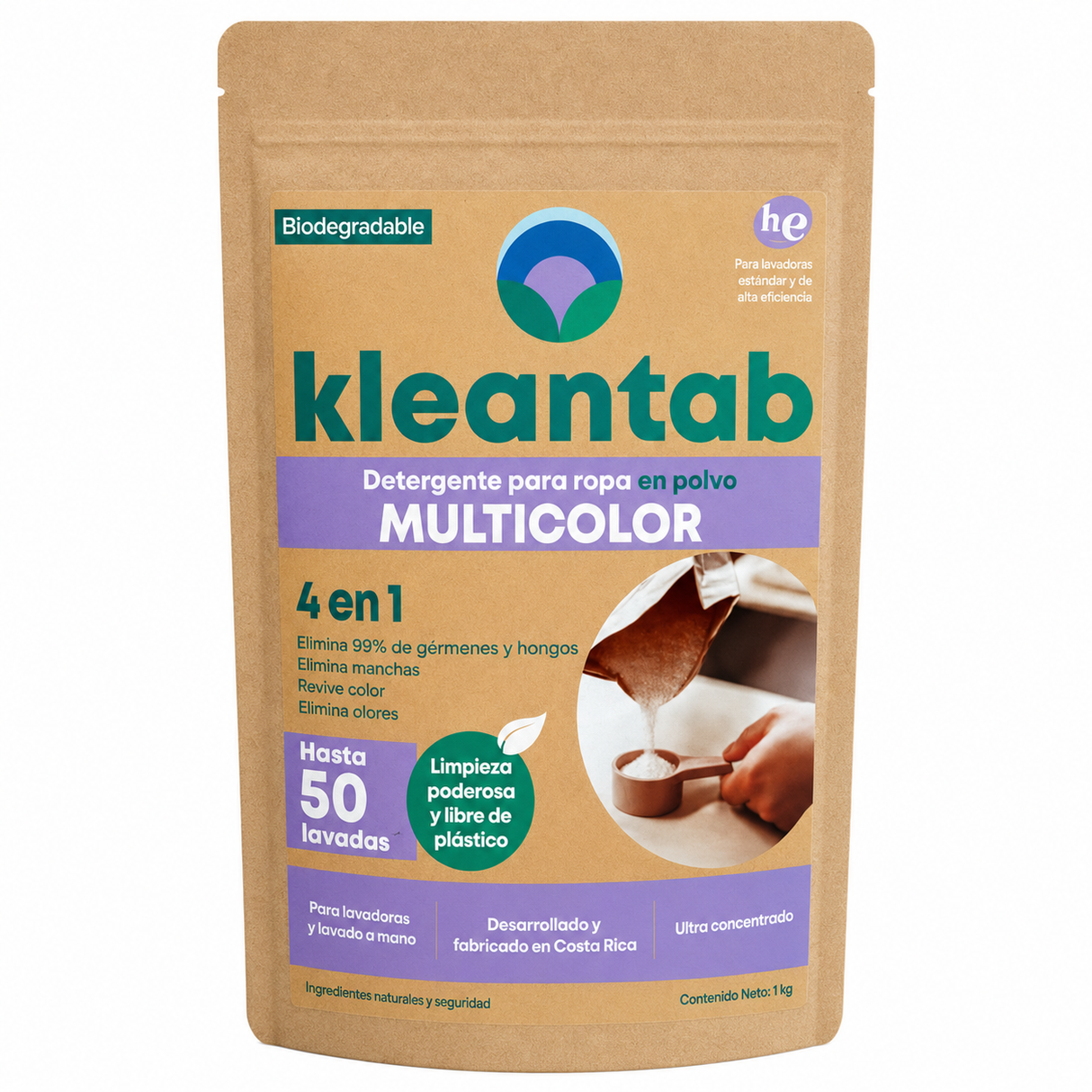 DETERGENTE ROPA MULTICOLOR KLEANTAB 4EN1
