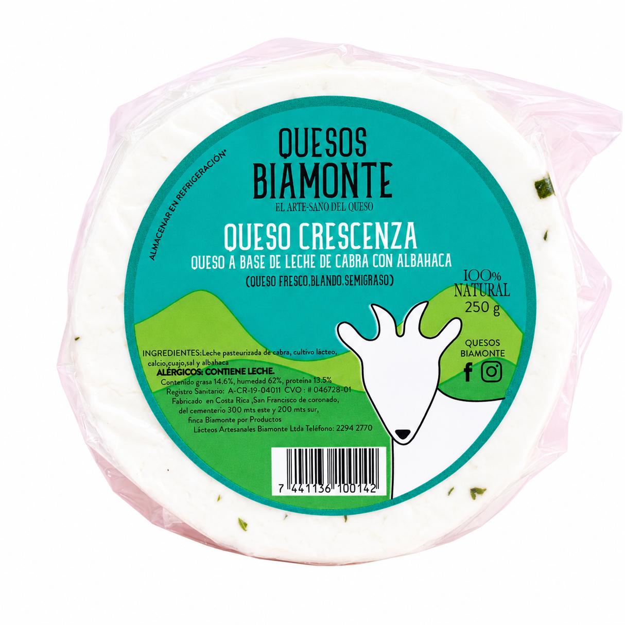 QUESO CRESCENZA CABRA BIAMONTE 250G