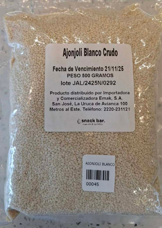 AJONJOLI BLANCO CRUDO SNACK BAR 500G