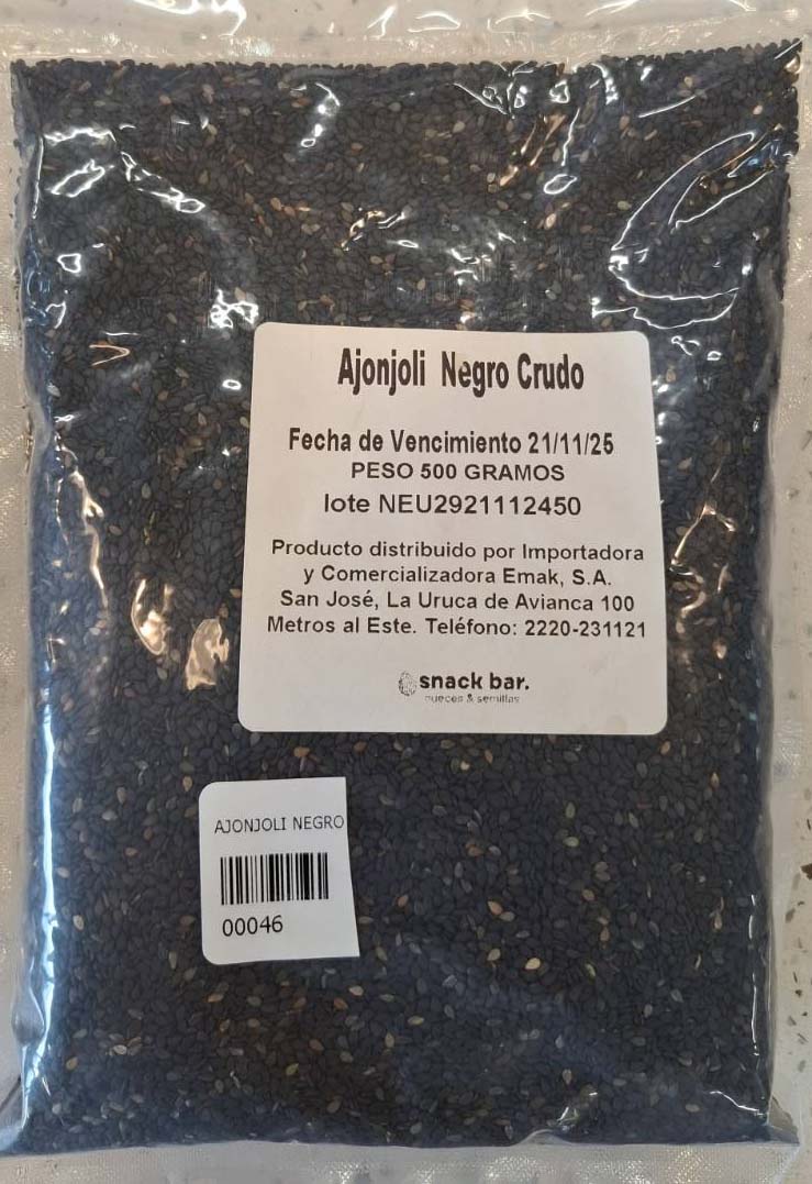 AJONJOLI NEGRO CRUDO SNACK BAR 500G