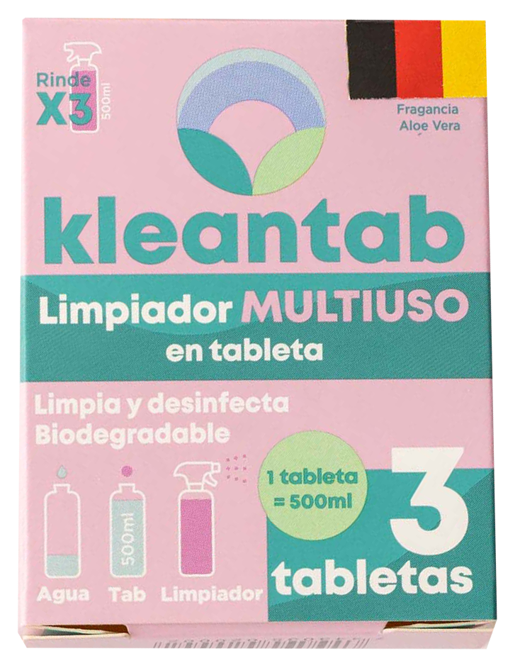 TABLETAS PARA LIMPIADOR MULTIUSOS ALOE VERA 3UNIDADES