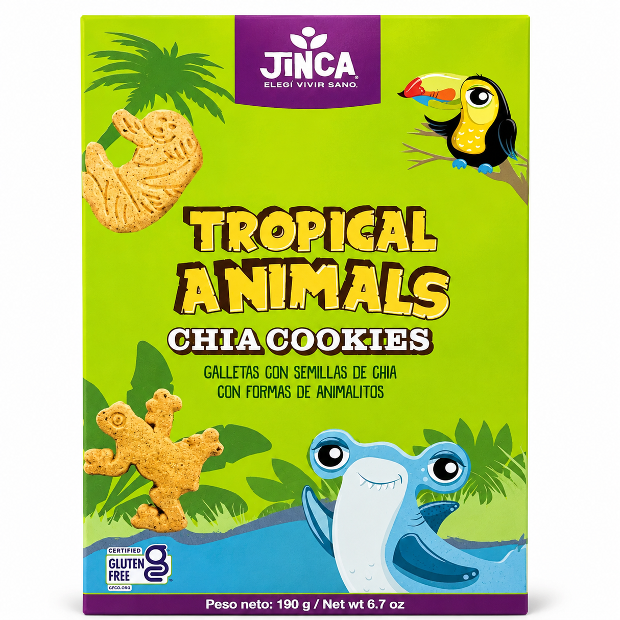GALLETA GLUTEN FREE CHÍA ANIMAL JINCA 190G